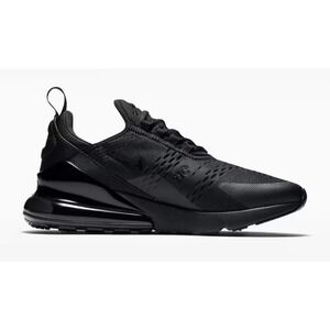 Nike Air Max 270 Mens Size 8 Triple Black Running Shoes Sneakers AH8050-005 NEW